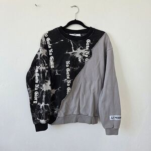 JK Attire Streetwear Sweatshirt Tie Dye Graphic No Guts No Glory Grunge Small